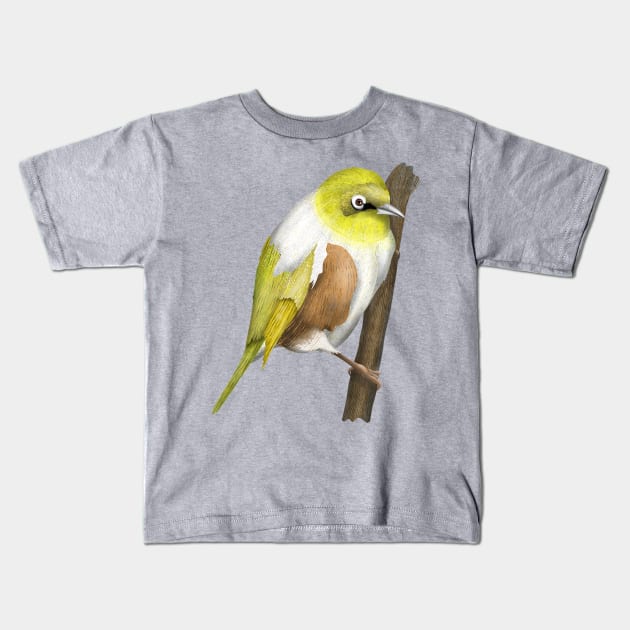 Wax-eye Silvereye NZ BIRD Kids T-Shirt by mailboxdisco